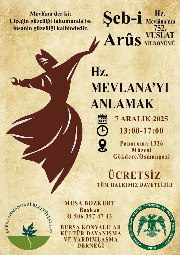 Bursa’da Şeb-i Arûs Programı Gazze Temasıyla Düzenleniyor